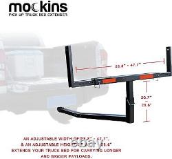 Mockins 2-in-1 Design 750lb Cap. Truck Bed Extender Hitch Mount & Ratchet Straps