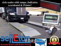 NEW 7' x 30 Axle Scale for truck Cap of 60,000 lbs Scoreboard & Printer