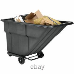 NEW! Deluxe Black Standard Duty Plastic Tilt Truck 1 Cu. Yd. & 1000 Lb. Cap