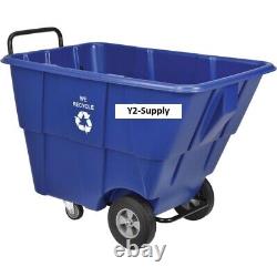 NEW! Deluxe Blue Plastic Recycling Tilt Truck 1/2 Cubic Yard Cap 750 Lb. Cap