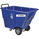 New! Deluxe Blue Plastic Recycling Tilt Truck 1/2 Cubic Yard Cap 750 Lb. Cap