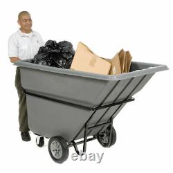 NEW! Deluxe Gray Heavy Duty Plastic Tilt Truck 1 Cubic Yard and 1250 Lb. Cap