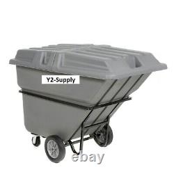 NEW! Deluxe Gray Heavy Duty Plastic Tilt Truck 1 Cubic Yard and 1250 Lb. Cap