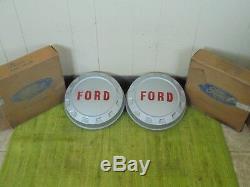 NOS 61-66 Ford 3/4 ton Pickup Truck F250 Hub Caps Set of 2 Bottle Cap Hubcaps