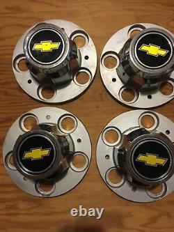 NOS 73-87 CHEVY 5 LUG TRUCK RALLY CENTER CAP SET 5 OEM Metal