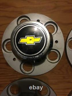 NOS 73-87 CHEVY 5 LUG TRUCK RALLY CENTER CAP SET 5 OEM Metal