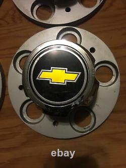 NOS 73-87 CHEVY 5 LUG TRUCK RALLY CENTER CAP SET 5 OEM Metal