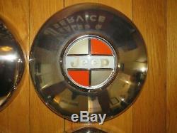 NOS JEEP Hub Caps KAISER OWG Wagoneer Jeepster Commando Gladiator Dog Dish