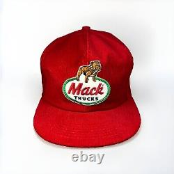 NOS Vintage K-Products Mack Trucks Corduroy Snapback Hat, Red Cap with Patch RARE