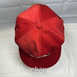 NOS Vintage K-Products Mack Trucks Corduroy Snapback Hat, Red Cap with Patch RARE