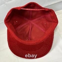 NOS Vintage K-Products Mack Trucks Corduroy Snapback Hat, Red Cap with Patch RARE