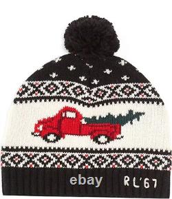 NWT's Polo Ralph Lauren Multicolor Winter Truck Beanie Hat Scarf Set withGift Box