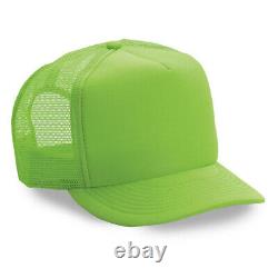 Neon Green Trucker Hat 5 Panel Foam Front Mesh Back Hat 1dz New TRUCK-5 NGRN
