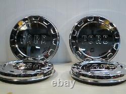 New 1961-1965 Ford F-100 Pickup Truck Stainless Hub Caps, Set Of 4. Nice