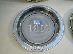 New 1961-1965 Ford F-100 Pickup Truck Stainless Hub Caps, Set Of 4. Nice