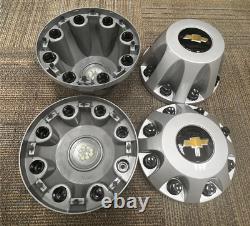 New 2011-2018 Chevrolet Silverado 3500 Dually Front & Rear Center Caps-9597796