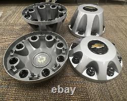 New 2011-2018 Chevrolet Silverado 3500 Dually Front & Rear Center Caps-9597796