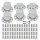 New 33mm Chrome Flat Top Hub Cover Kit Lug Nut Wheel Axle Covers For Semi Truck