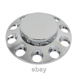 New 33mm Chrome Flat Top Hub Cover Kit Lug Nut Wheel Axle Covers for Semi Truck