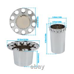 New 33mm Chrome Flat Top Hub Cover Kit Lug Nut Wheel Axle Covers for Semi Truck