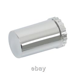 New 33mm Chrome Flat Top Hub Cover Kit Lug Nut Wheel Axle Covers for Semi Truck