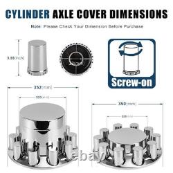 New 33mm Chrome Flat Top Hub Cover Kit Lug Nut Wheel Axle Covers for Semi Truck