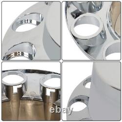 New 33mm Chrome Flat Top Hub Cover Kit Lug Nut Wheel Axle Covers for Semi Truck