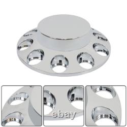 New 33mm Chrome Flat Top Hub Cover Kit Lug Nut Wheel Axle Covers for Semi Truck