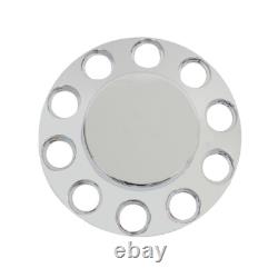 New 33mm Chrome Flat Top Hub Cover Kit Lug Nut Wheel Axle Covers for Semi Truck