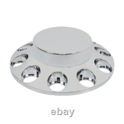 New 33mm Chrome Flat Top Hub Cover Kit Lug Nut Wheel Axle Covers for Semi Truck