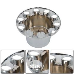 New 33mm Chrome Flat Top Hub Cover Kit Lug Nut Wheel Axle Covers for Semi Truck