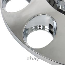 New 33mm Chrome Flat Top Hub Cover Kit Lug Nut Wheel Axle Covers for Semi Truck