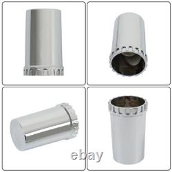 New 33mm Chrome Flat Top Hub Cover Kit Lug Nut Wheel Axle Covers for Semi Truck