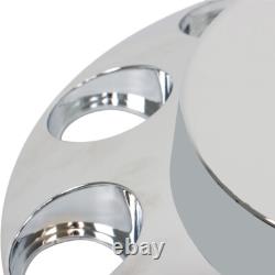 New 33mm Chrome Flat Top Hub Cover Kit Lug Nut Wheel Axle Covers for Semi Truck