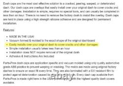 New Black Accu-Form Molded Dash Cap For 81-87 Chevy GMC Truck Suburban Blazer B