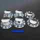 New Chrome Axle Cover Kit With Round Hub Cap Front & Rear 33mm Lug Nuts Semi Truck