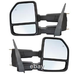 New Towing Mirrors For 15-20 Ford F150 Truck Power Heated LED Signal Chrome Cap