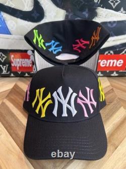New York Yankees All Over Logo Grateful Dead Hat Cap Truck Snap Back Rare Rare