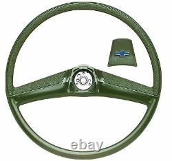 OER Green Steering Wheel With Bow Tie Horn Cap 1969-1972 Chevrolet Pickup Truck