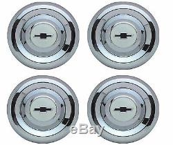 OER Reproduction Chrome Plated Hub Cap Set 1955-1956 Chevy Pickup Truck 1/2 Ton