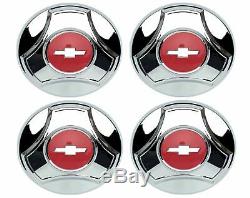 OER Reproduction Chrome Plated Hub Cap Set 1964-1966 Chevy Pickup Truck 1/2 Ton