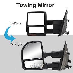 Pair Towing Mirrors Power Turn Signal For 2004-2014 Ford F150 Pickup Chrome Cap