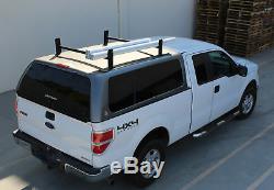 Pickup Truck Cap Topper 2 Bar Camper Shell Ladder Roof Van Rack Adjustable Steel