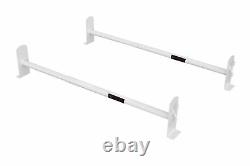 Pickup Truck Cap Topper 2 Cross Bar Ladder Roof Van Rack Adjustable Steel White