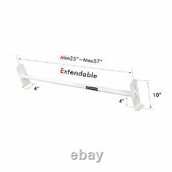 Pickup Truck Cap Topper 2 Cross Bar Ladder Roof Van Rack Adjustable Steel White