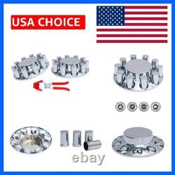 Plastic ABS Chrome Plated Front Axle Cover Kits Hub Caps for Semi Trucks with