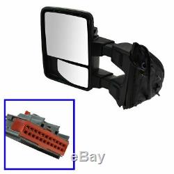 Power Heat Fold Memory Smoked Turn Upgrade Towing Mirror Pair for Super Duty
