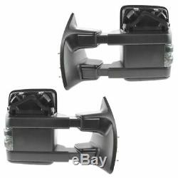 Power Heat Fold Smoked Turn Chrome Cap Upgrade Towing Mirror PAIR for Super Duty