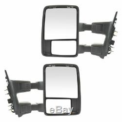 Power Heat Fold Smoked Turn Chrome Cap Upgrade Towing Mirror PAIR for Super Duty