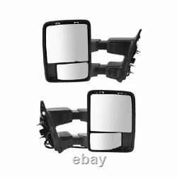 Power Heat Fold Smoked Turn Chrome Cap Upgrade Towing Mirror Pair for Super Duty